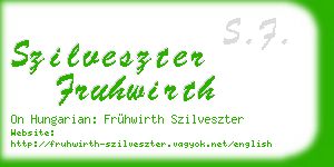 szilveszter fruhwirth business card